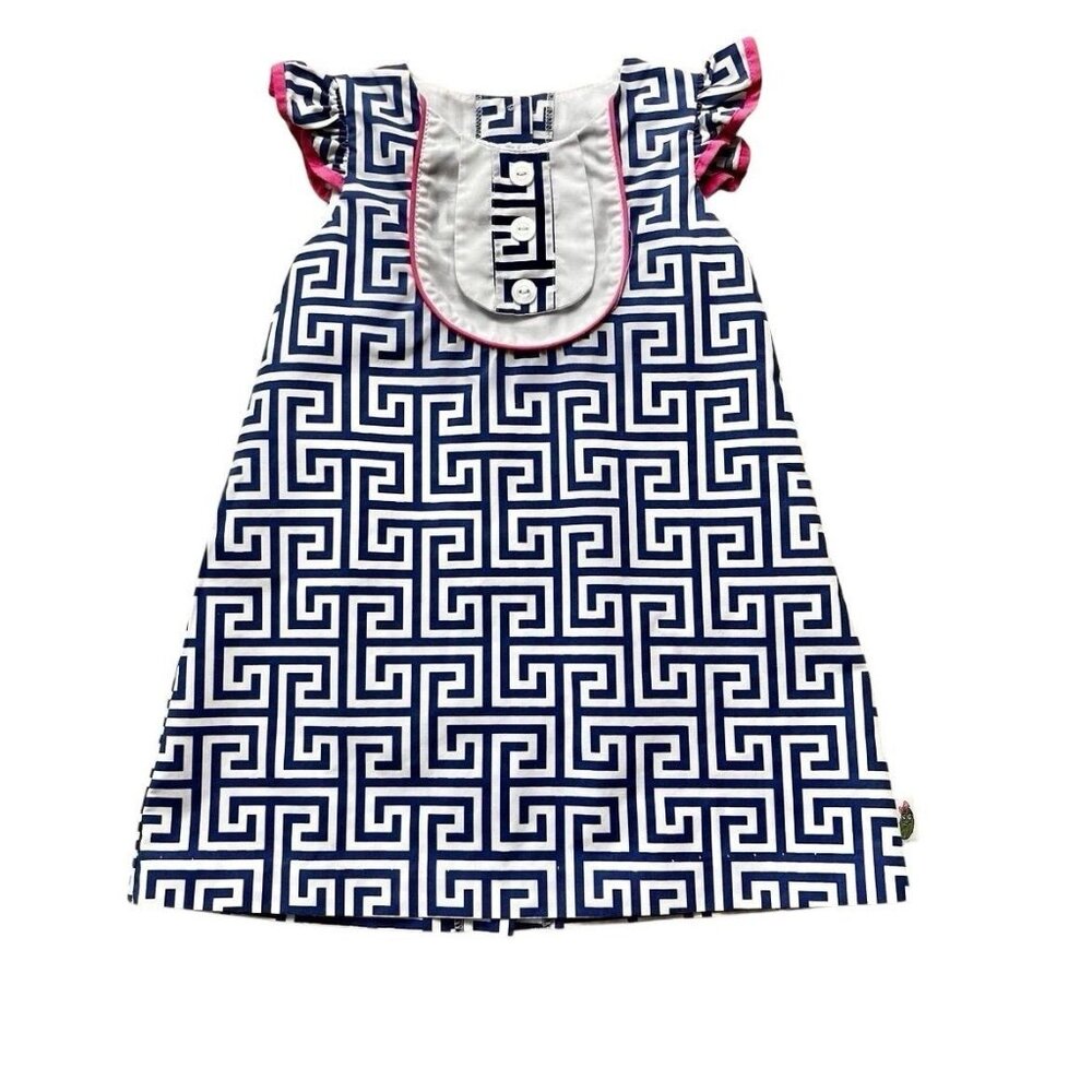 Posh Pickle Toddler Girls Blue and White Dress Size 2T